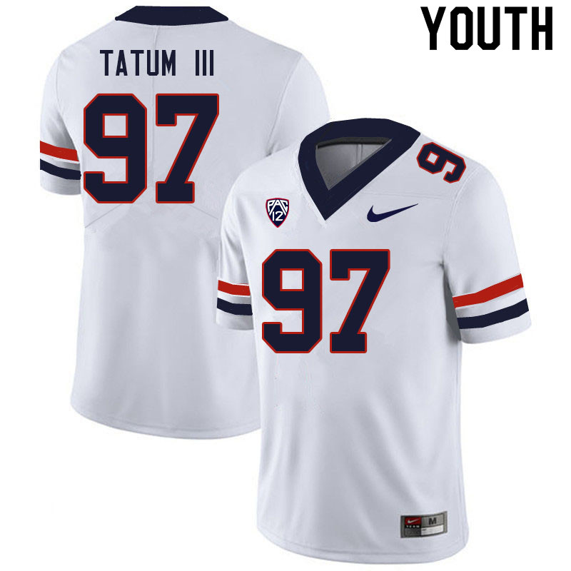 Youth #97 Leevel Tatum III Arizona Wildcats College Football Jerseys Sale-White - Click Image to Close